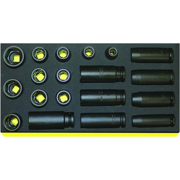 1/2 inches Drive Socket and Ratchet Sets, 19 pcs